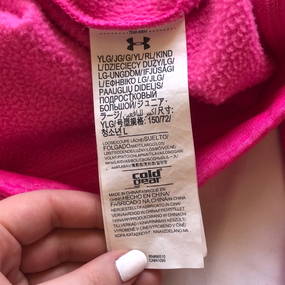 Pink Girls Under Armor Sweatshirt / Hoodie - Picture 3 of 5